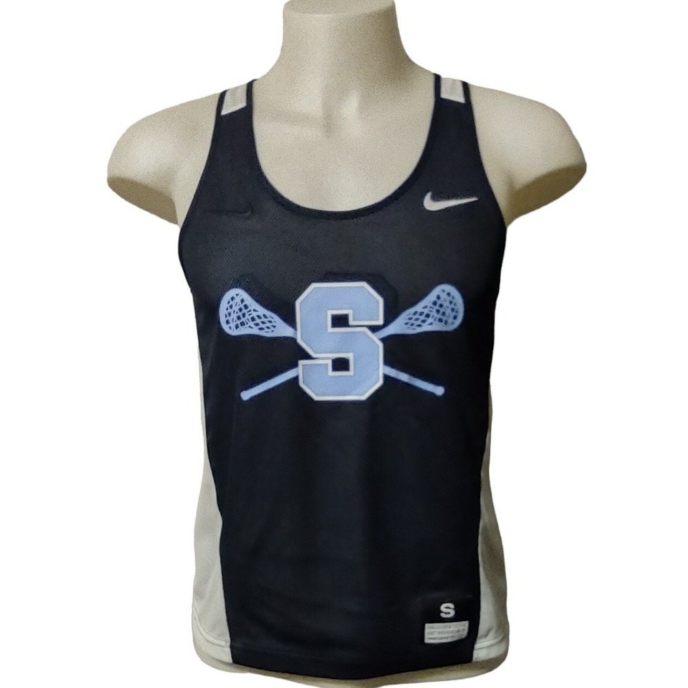 Nike Lacrosse Tank Top Small Mens Reversible Jersey Navy White Athleisure Sport